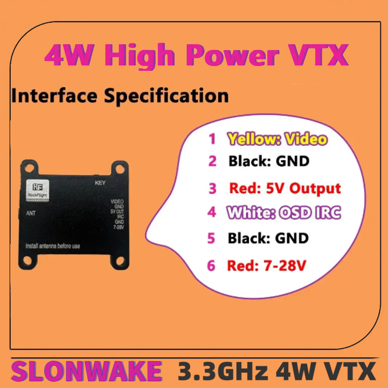 SLONWAKE FPV 3.3G 16CH 4000mW  - Fpv Antenna Receiver บทวิจารณ์และราคา