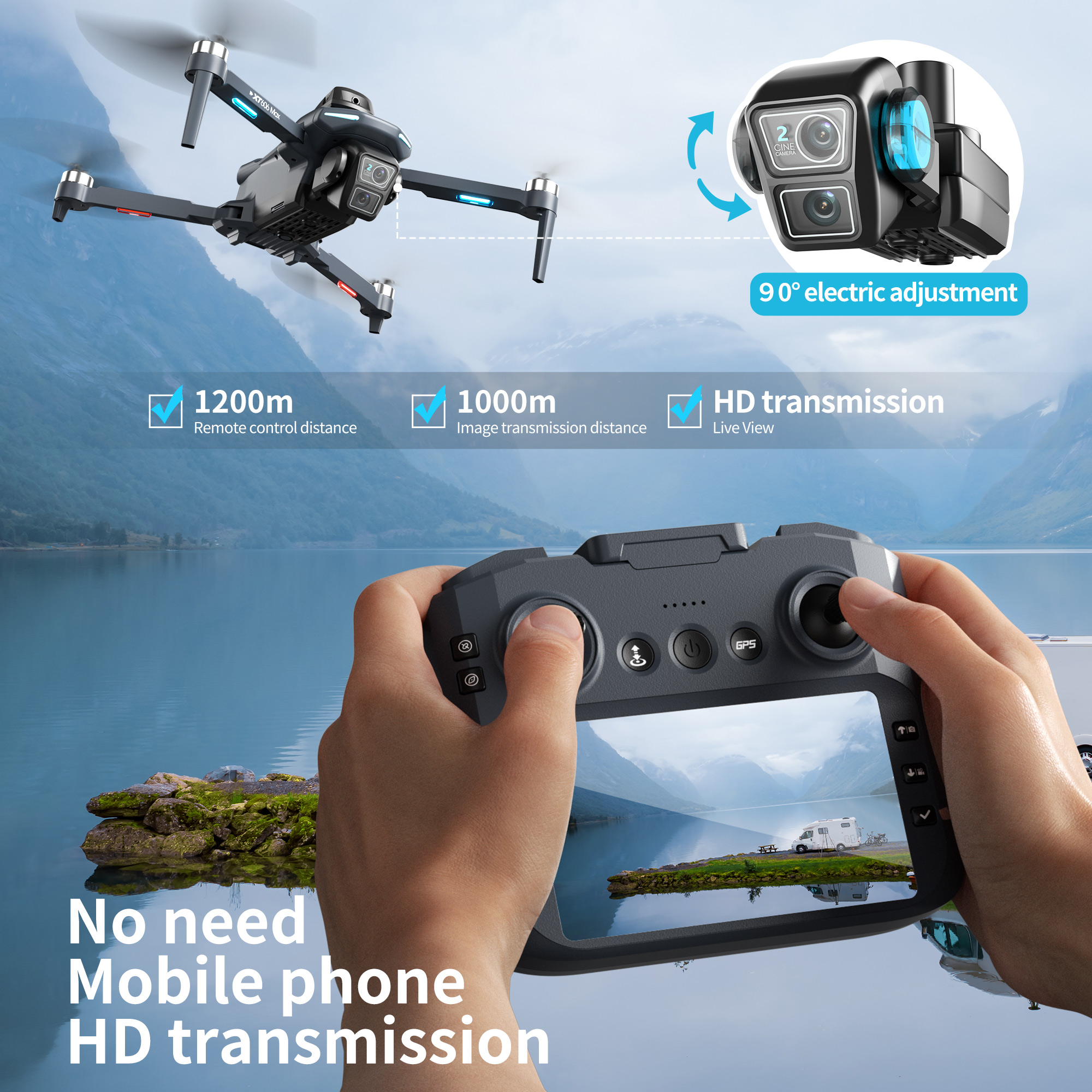 XT606 MAX GPS NEW Drone 8k Pro - Drone Dji Rc Mini 3 บทวิจารณ์และราคา