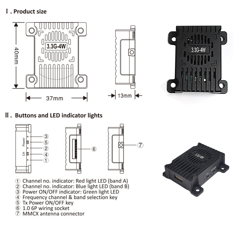 3.3GHz 3.3G 4W FPV Drones Mode - Fpv Antenna Receiver บทวิจารณ์และราคา