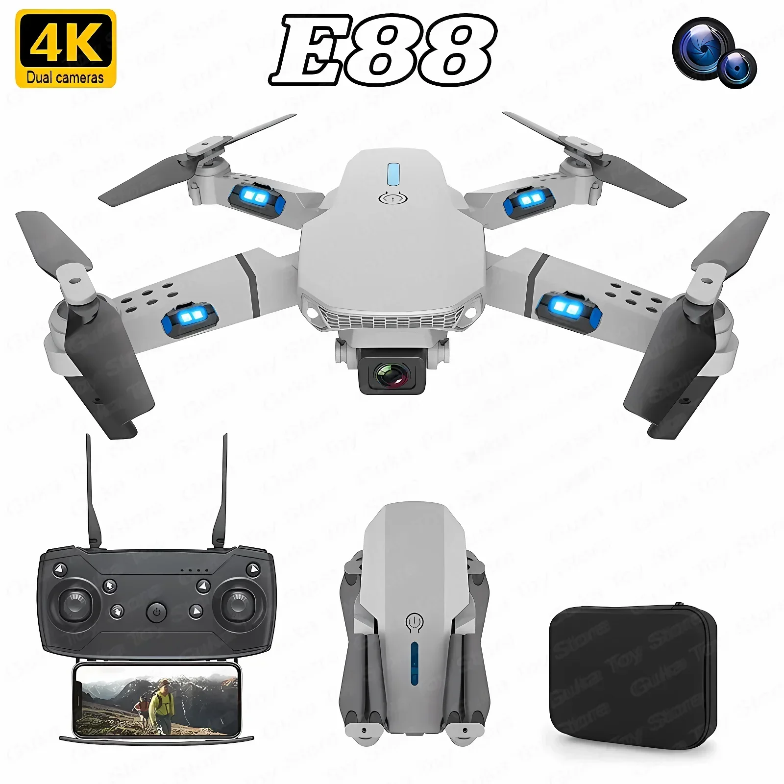 E88 Pro WIFI FPV Drone Wide An - Drone Rc Foldable บทวิจารณ์และราคา