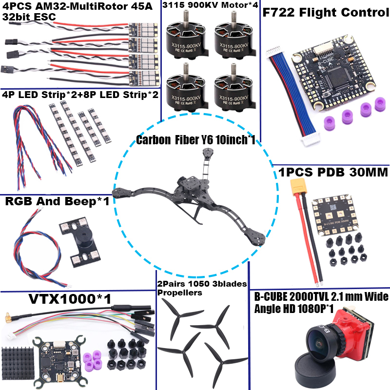 FPV Y6 carbon fiber three-axis - Heavy Lift Drone Frame บทวิจารณ์และราคา