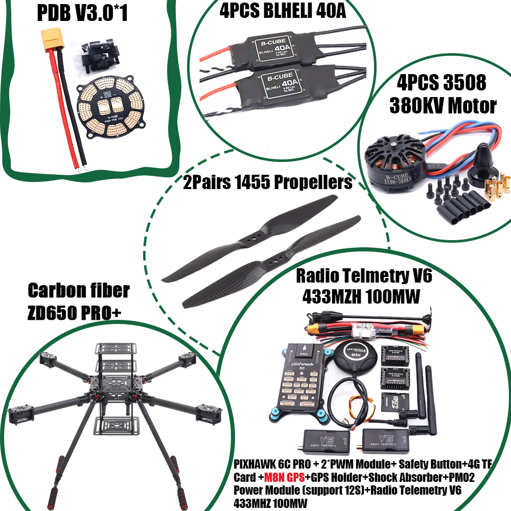 RCtoSky ZD650 PRO+ 650mm Ardup - Heavy Lift Drone Frame บทวิจารณ์และราคา