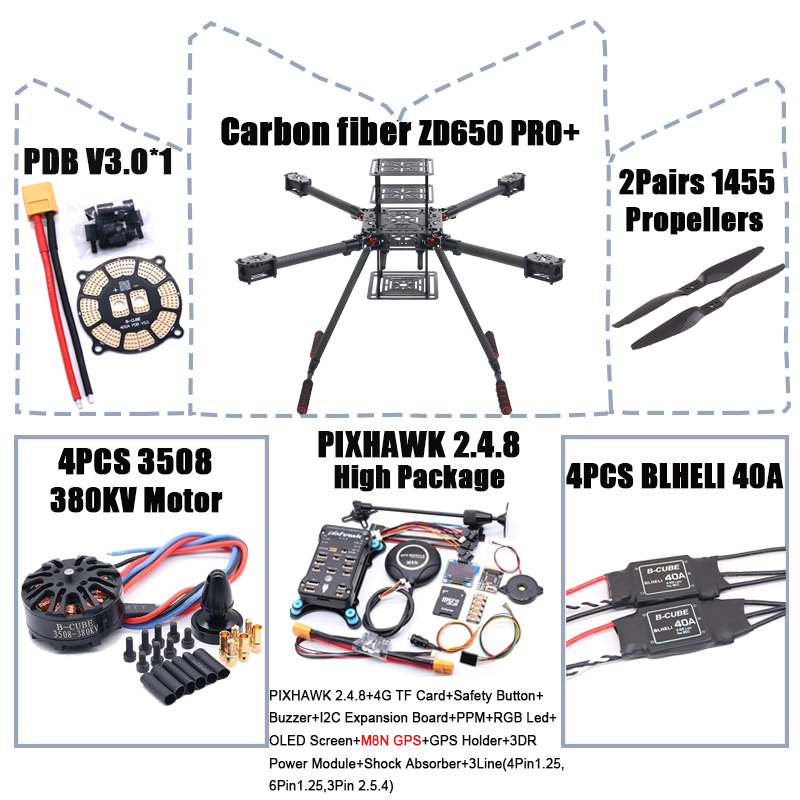 RCtoSky ZD650 PRO+ 650mm Ardup - Heavy Lift Drone Frame บทวิจารณ์และราคา