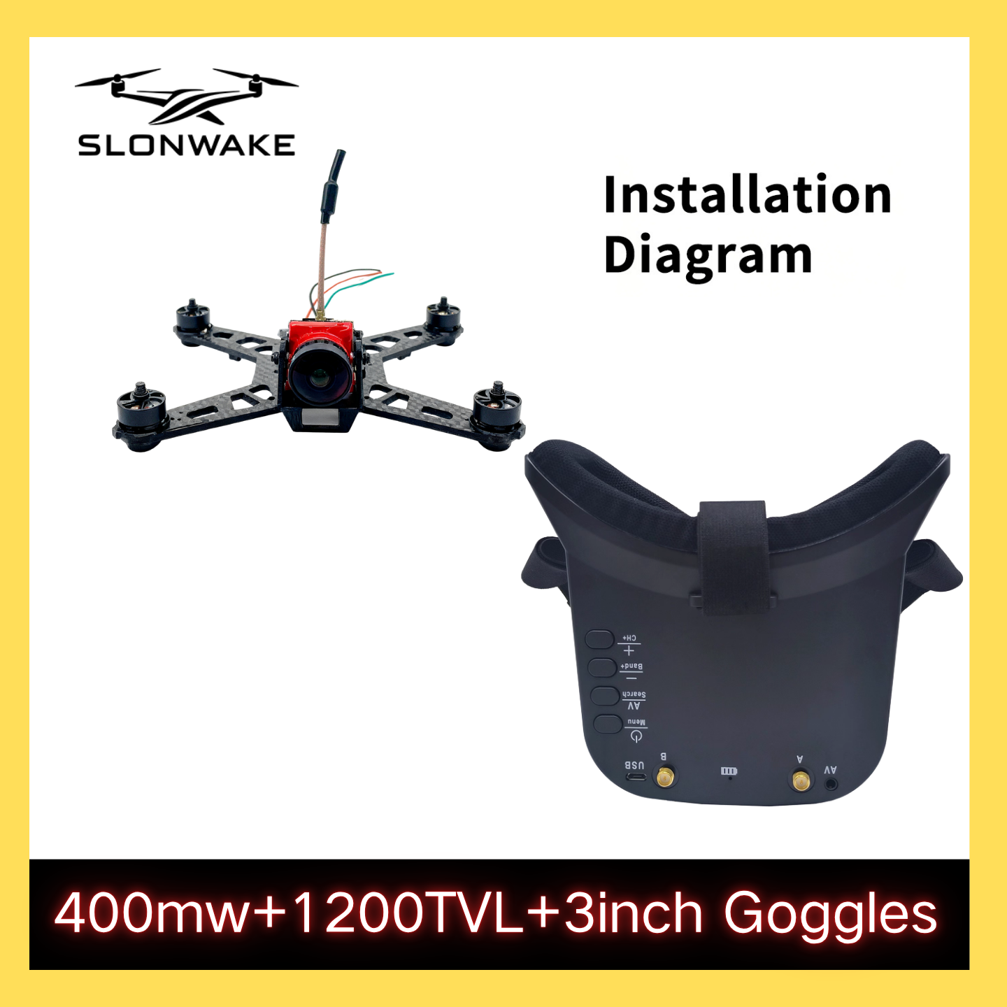 SLONWAKE 5.8G 48CH FPV 400mw V - Drone With Rc Remote บทวิจารณ์และราคา