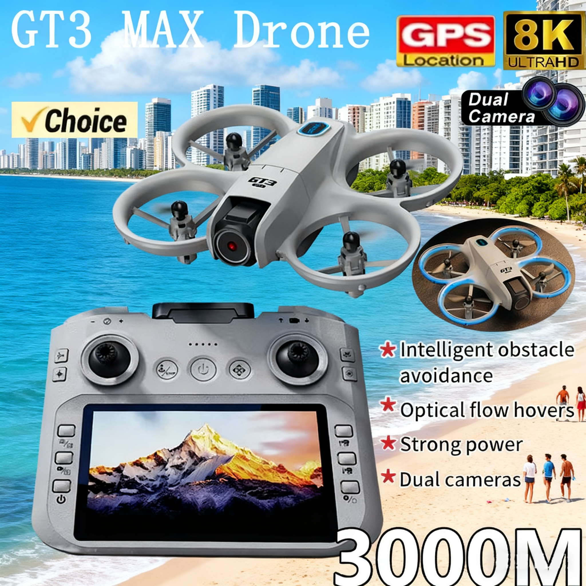 NEW GT3 Drone with HD Dual Cam - Drone Gt3 Rc บทวิจารณ์และราคา